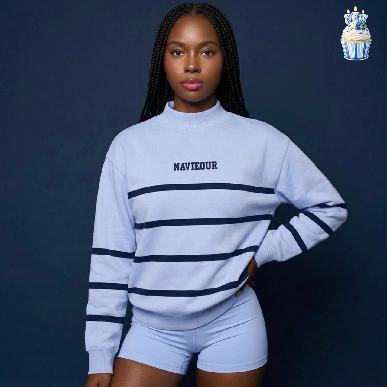 Powder Berry Mockneck Pullover